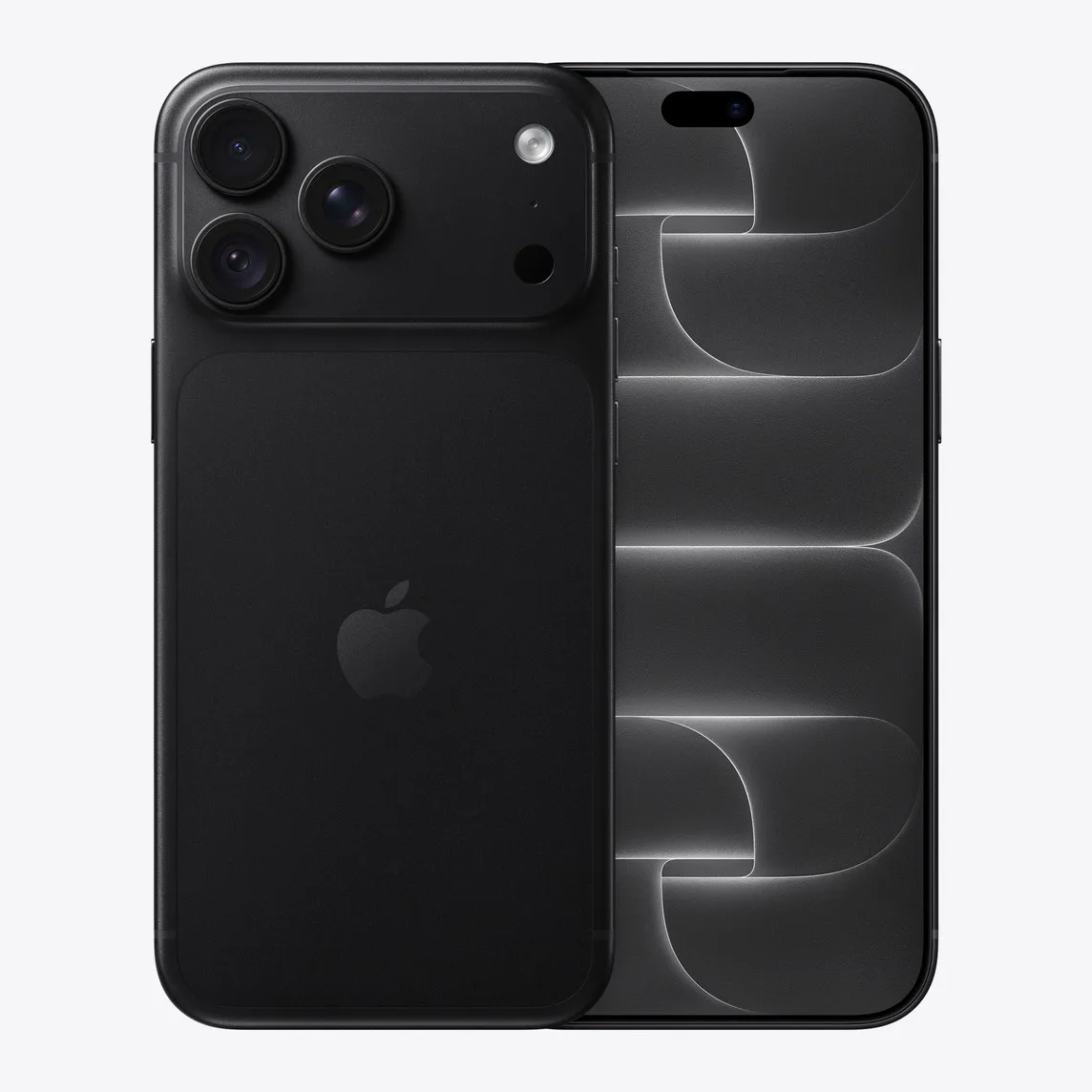 iPhone 18 Pro Max in Black, rear and front view