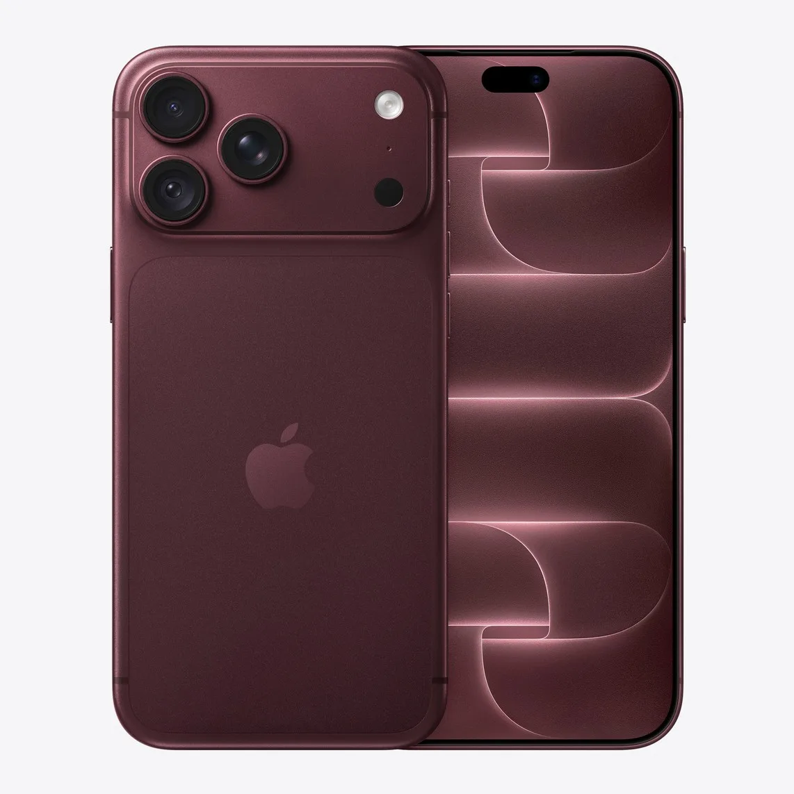 iPhone 18 Pro Max in Burgundy, rear and front view