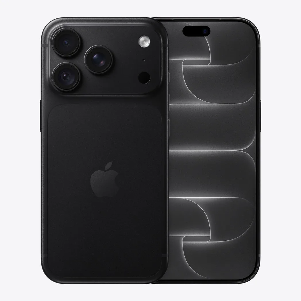 iPhone 18 Pro in Black, rear and front view